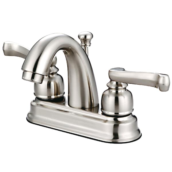 4" Centerset Bathroom Faucet, Brushed Nickel